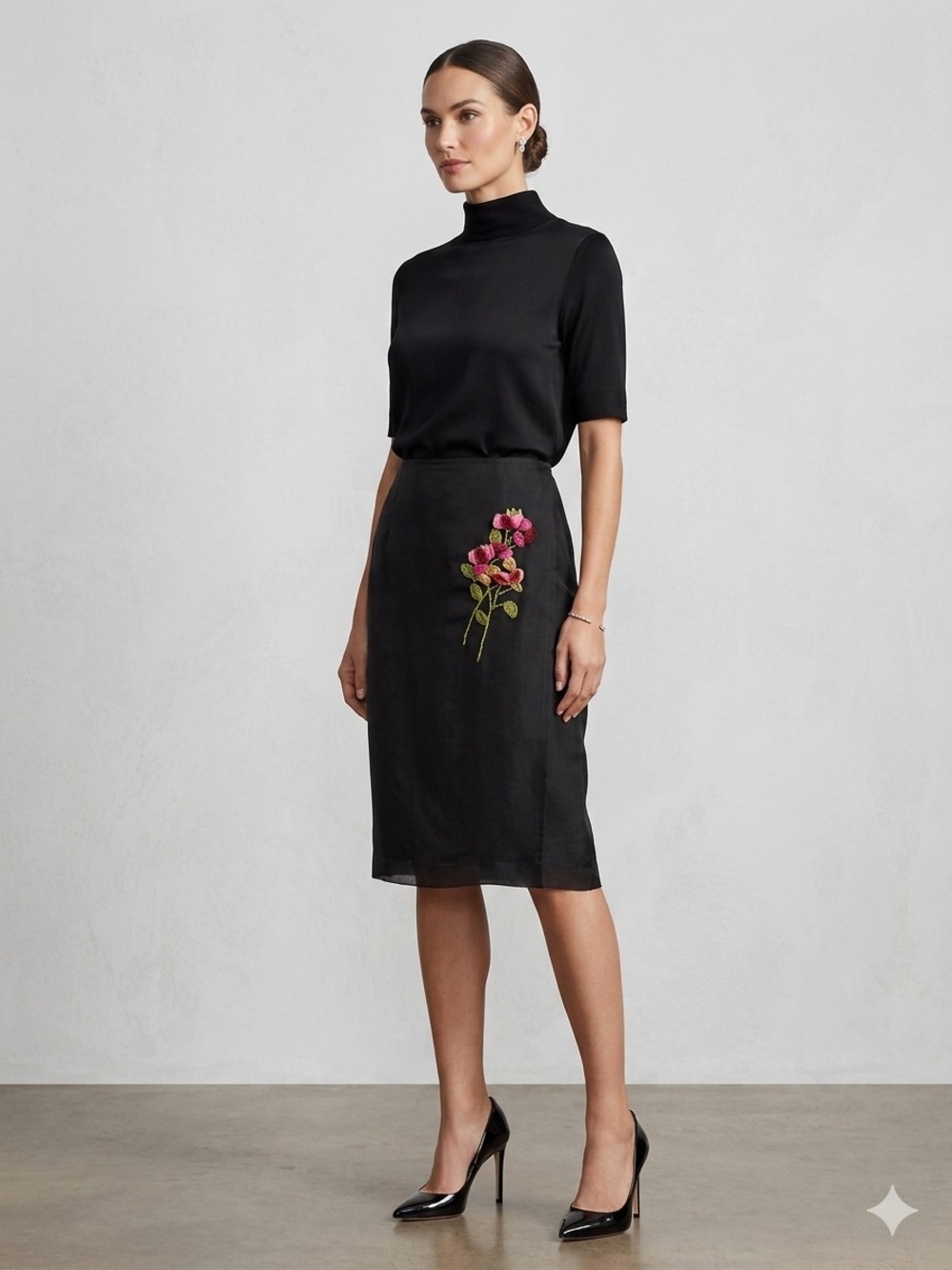 Black Sandra Angellozzi Pencil Skirt from La Femme de Carrier Boutique